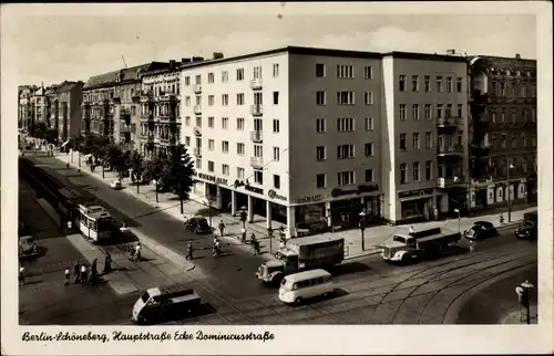 Ak Berlin Schöneberg, Hauptstraße Ecke Dominicusstraße