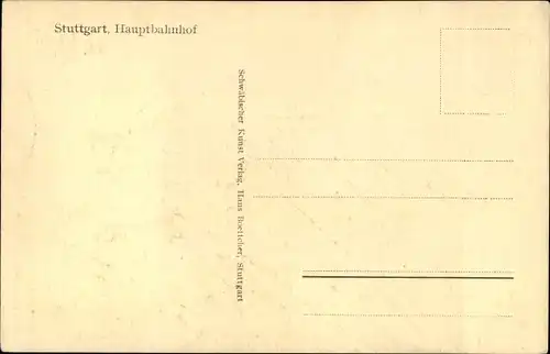 Ak Stuttgart in Württemberg, Hauptbahnhof