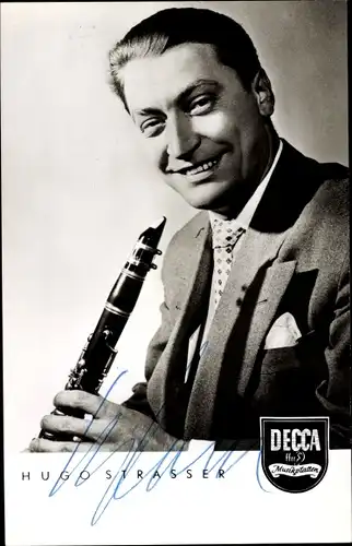 Ak Musiker Hugo Strasser, Portrait, Autogramm