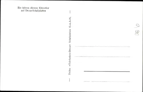 Ak Musiker Hugo Strasser, Portrait, Autogramm