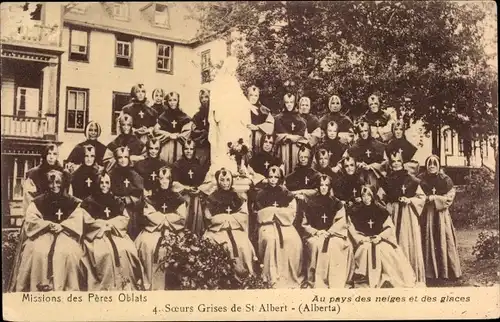 Ak Alberta Kanada, Soeurs Grises de St. Albert, Missions des Pères Oblats, Marien Statue