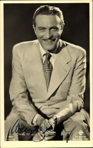 Ak Schauspieler Willy Fritsch, Portrait, UFA Film, Ross Verlag A 3300 1, Autogramm