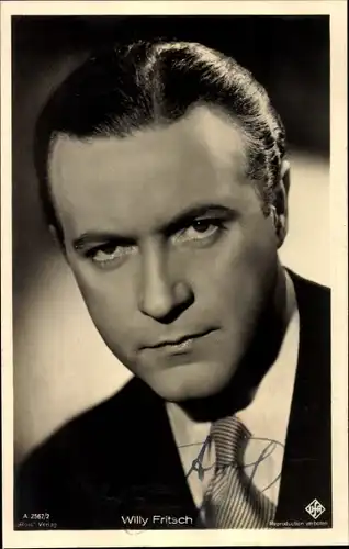 Ak Schauspieler Willy Fritsch, Portrait, UFA, Autogramm