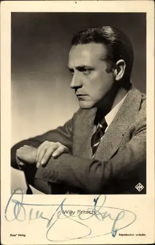 Ak Schauspieler Willy Fritsch, Portrait, Autogramm