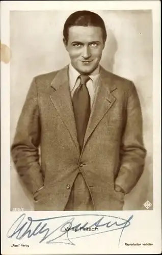 Ak Schauspieler Willy Fritsch, Portrait, Autogramm