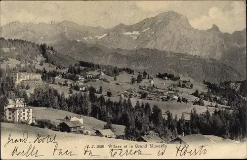 Ak Villars sur Ollon Kanton Waadt, Panoramablick