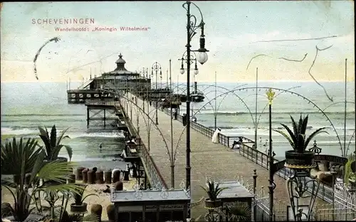 Ak Scheveningen Den Haag Südholland, Wandelhoofd "Koningin Wilhelmina", Steg