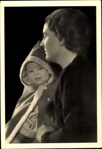 Ak Prinzessin Juliana der Niederlande mit Beatrix, Portrait 1938