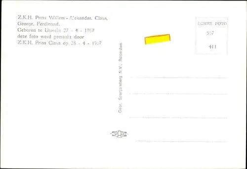 Ak Prinz Willem Alexander, Adel Niederlande