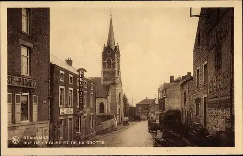 Ak Beauraing, rue de l'eglise, grotte, Suray electricite