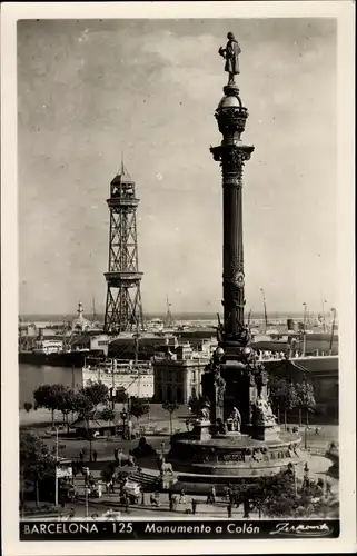 Ak Barcelona Katalonien Spanien, Kolumbusdenkmal