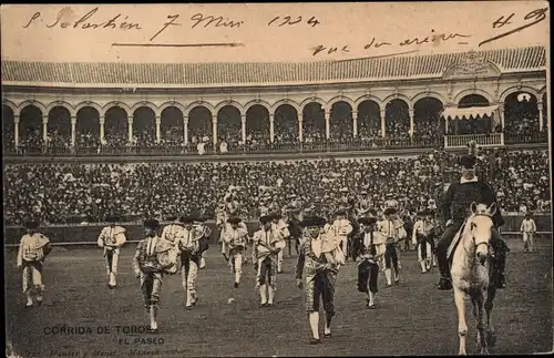 Ak Spanien, Corrida de Toros, el Paseo