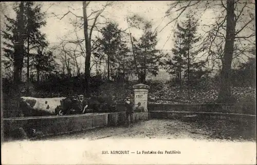 Ak Agincourt Meurthe et Moselle, La Fontaine des Pestiferes