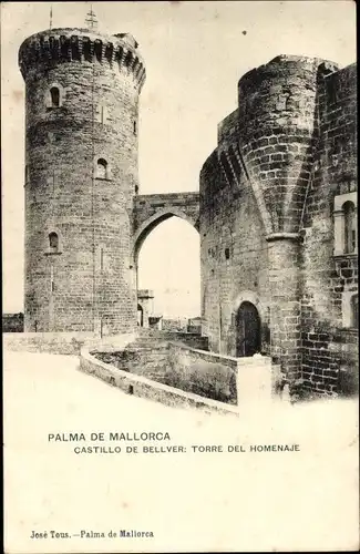 Ak Palma de Mallorca Balearische Inseln, Castillo de Bellver, Torre del Homenaje