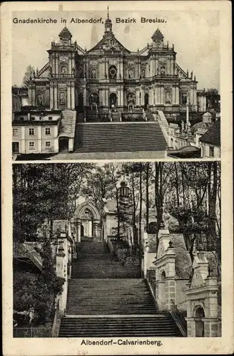 Ak Wambierzyce Albendorf Schlesien, Gnadenkirche, Calvarienberg