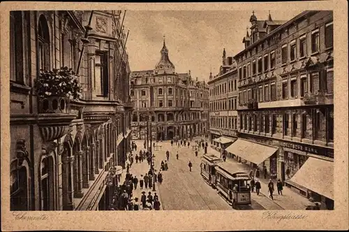 Ak Chemnitz in Sachsen, Königsstraße, Straßenbahn