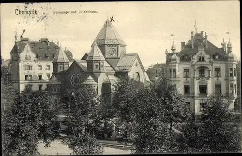 Judaika Ak Chemnitz in Sachsen, Synagoge, Luisenhaus