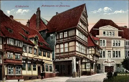 Ak Hildesheim Niedersachsen, Andreasplatz, Pfeilerhaus