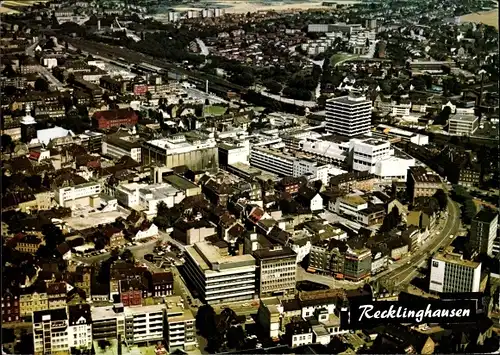 Ak Recklinghausen im Ruhrgebiet, Luftaufnahme Stadtkern