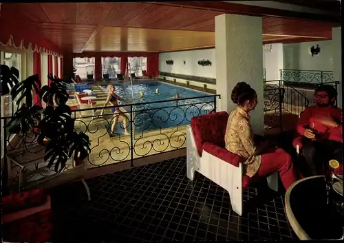 Ak Baiersbronn im Schwarzwald, Kurhotel Mitteltal, Innenansicht, Schwimmbad