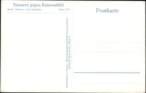 Ak Eisenerz Steiermark, Teilansicht, Kaiserschild