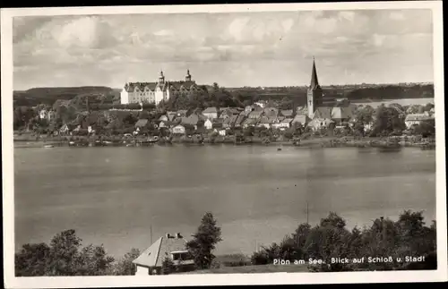 Ak Plön am See Holstein, Schloss, Kirchturm