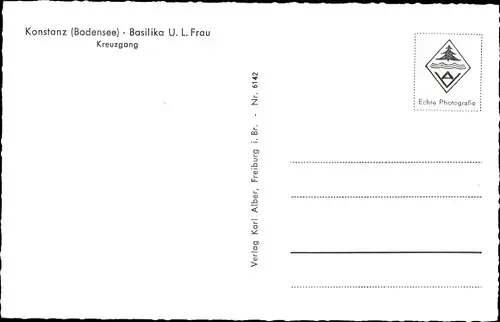 Ak Konstanz am Bodensee, Basilika U.L. Frau, Kreuzgang