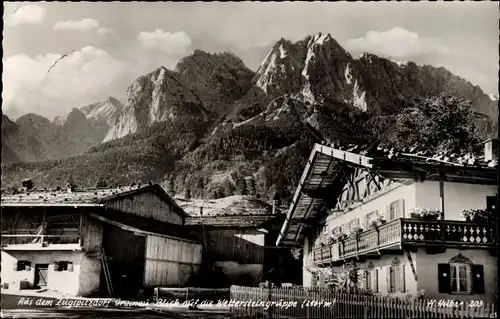 Ak Grainau in Oberbayern, Blick auf die Wettersteingruppe