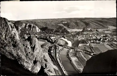 Ak Bad Münster am Stein Bad Kreuznach an der Nahe, Rheingrafenstein, Blick vom Rothenfels, Ebernburg