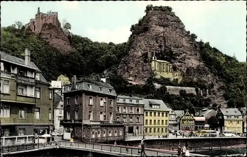 Ak Idar Oberstein an der Nahe, Marktplatzbrücke, Schloss, Felsenkirche