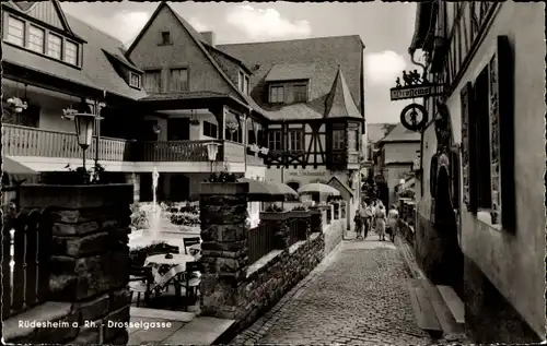 Ak Rüdesheim am Rhein, Drosselgasse