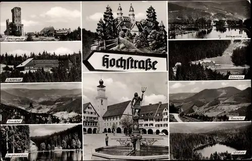 Ak Freudenstadt im Schwarzwald, Schwarzwaldhochstraße, Brunnen, Panorama, Waldsee