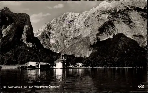 Ak Sankt Bartholomä Schönau am Königssee, Watzmann-Ostwand