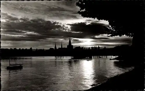 Ak Konstanz am Bodensee, Sonnenuntergang