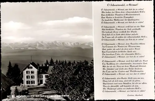 Ak Blauen Badenweiler im Schwarzwald, Hochblauen, Hotel