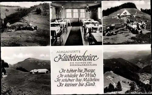 Ak Münstertal im Schwarzwald, Kälbelescheuer, Panorama, Almgaststätte