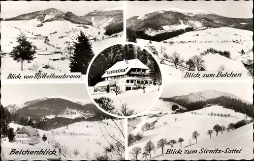 Ak Neuenweg Kleines Wiesental im Schwarzwald, Gasthaus-Pension Haldenhof, Mittelheubronn, Belchen