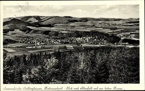 Ak Siedlinghausen Winterberg im Sauerland, Blick nach Altenfeld, hohe Hunau