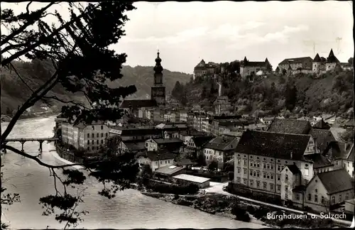 Ak Burghausen an der Salzach Oberbayern, Panorama