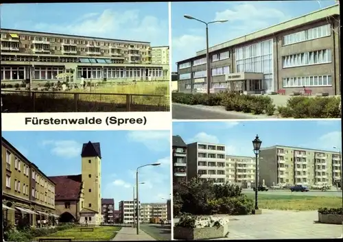 Ak Fürstenwalde an der Spree, Kinderkrippe, Kindergarten-Nord, Spree-Schwimmhalle, Mühlenstraße