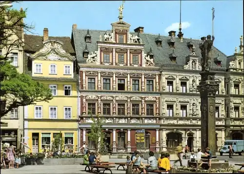 Ak Erfurt in Thüringen, Fischmarkt, Roland, Haus zum Breiten Herd, Gildehaus