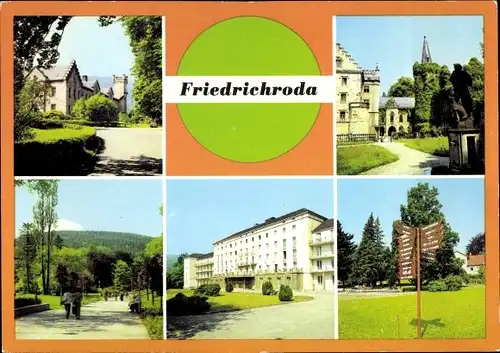 Ak Friedrichroda im Thüringer Wald, Schloss, Parkhotel Reinhardsbrunn, Perthes Promenade, Park