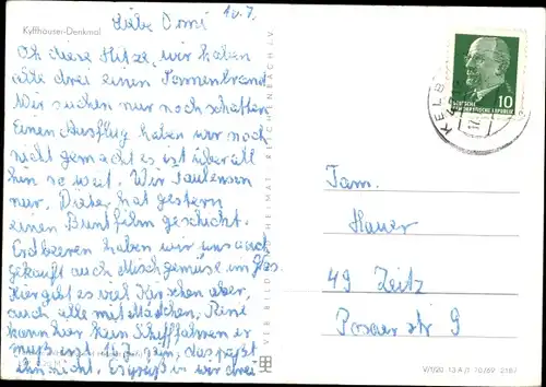 Ak Steinthaleben Kyffhäuserland in Thüringen, Kyffhäuser, Kaiser Wilhelm Denkmal