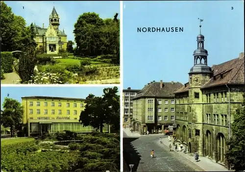 Ak Nordhausen in Thüringen, Meyenburgmuseum, HO Hotel Handelshof, Rathaus