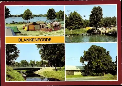 Ak Blankenförde Mirow in Mecklenburg Vorpommern, Zeltplatz, Jamelsee, Havelbrücke, Große Linde