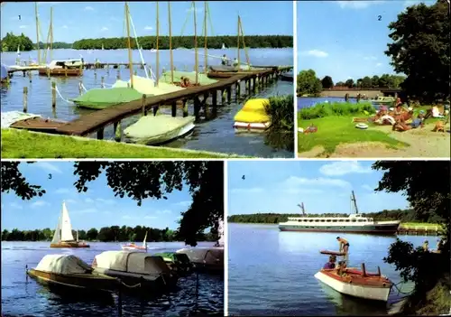 Ak Berlin Köpenick Schmöckwitz, Seddinsee, Badestelle, Zeuthener See, Krossinsee, Segelboote