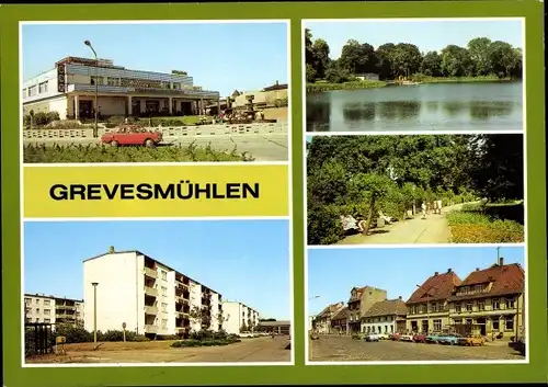 Ak Grevesmühlen in Mecklenburg, Versorgungszentrum, Neubaugebiet, Vielbecker See, Parkanlage