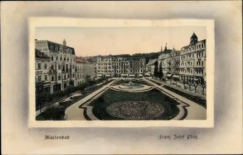 Präge Passepartout Ak Mariánské Lázně Marienbad Reg. Karlsbad, Franz Josef Platz