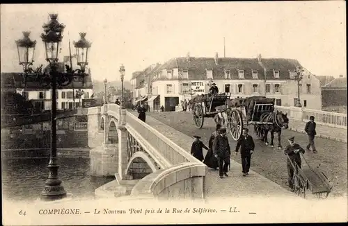 Ak Compiègne Oise, Brücke von der Rue de Solférino aus