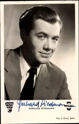 Ak Schauspieler Gerhard Riedmann, Portrait, Die schöne Müllerin, Autogramm
